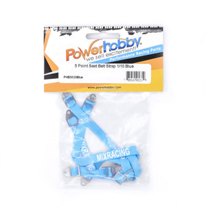 Powerhobby 5 Point Seat Belt Strap 1/10 Scale Rock Crawler Blue