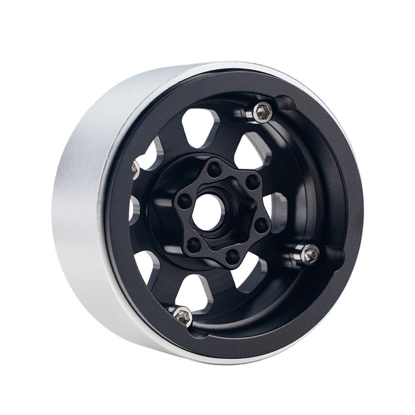 Powerhobby B1 Aluminum 1.9 Beadlock Wheels 9mm Hubs Black (4) 1/10 Rock Crawler