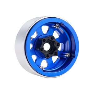 Powerhobby B1 Aluminum 1.9 Beadlock Wheels w 9mm Hubs Blue (4) 1/10 Rock Crawler