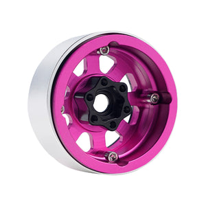 Powerhobby B1 Aluminum 1.9 Beadlock Wheels w 9mm Hubs Pink (4) 1/10 Rock Crawler