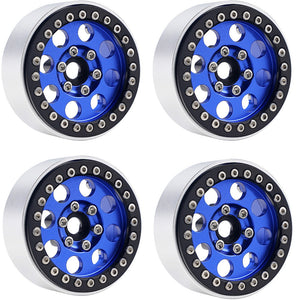 Powerhobby B2 Aluminum 1.9 Beadlock Wheels 9mm Hubs Blue (4) 1/10 Rock Crawler