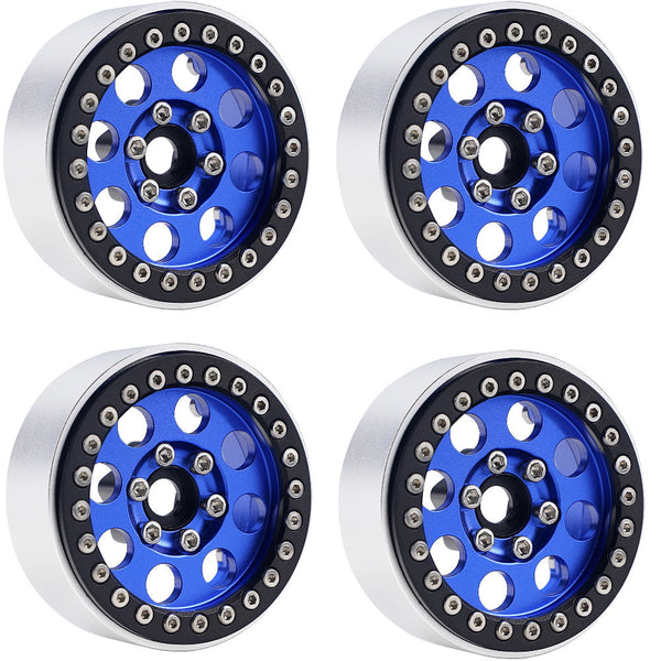 Powerhobby B2 Aluminum 1.9 Beadlock Wheels 9mm Hubs Blue (4) 1/10 Rock Crawler
