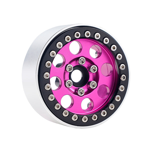 Powerhobby B2 Aluminum 1.9 Beadlock Wheels 9mm Hubs Pink (4) 1/10 Rock Crawler