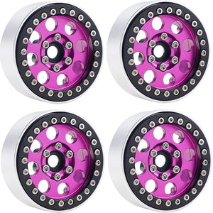 Powerhobby B2 Aluminum 1.9 Beadlock Wheels 9mm Hubs Pink (4) 1/10 Rock Crawler