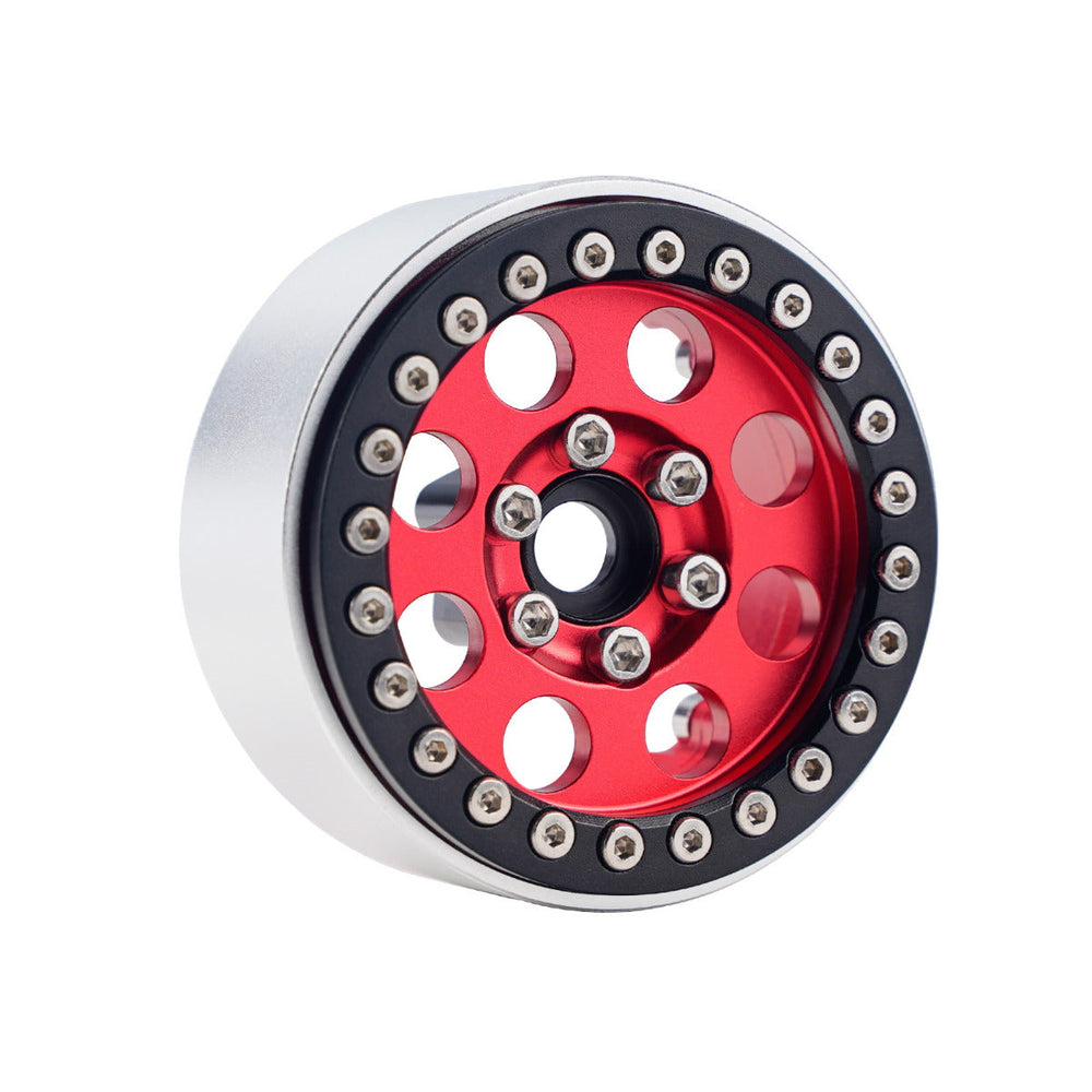 Powerhobby B2 Aluminum 1.9 Beadlock Wheels 9mm Hubs Red (4) 1/10 Rock Crawler