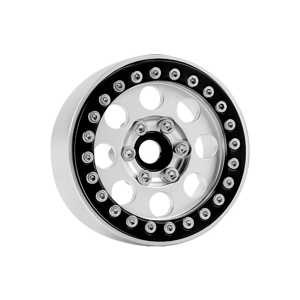 Powerhobby B2 Aluminum 1.9 Beadlock Wheels 9mm Hubs Silver (4) 1/10 Rock Crawler