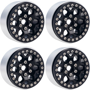 Powerhobby B3 Aluminum 1.9 Beadlock Wheels 9mm Hubs Black (4) 1/10 Rock Crawler