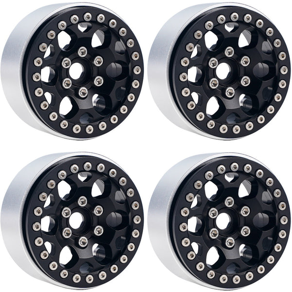 Powerhobby B3 Aluminum 1.9 Beadlock Wheels 9mm Hubs Black (4) 1/10 Rock Crawler