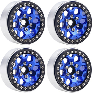 Powerhobby B3 Aluminum 1.9 Beadlock Wheels 9mm Hubs Blue (4) 1/10 Rock Crawler