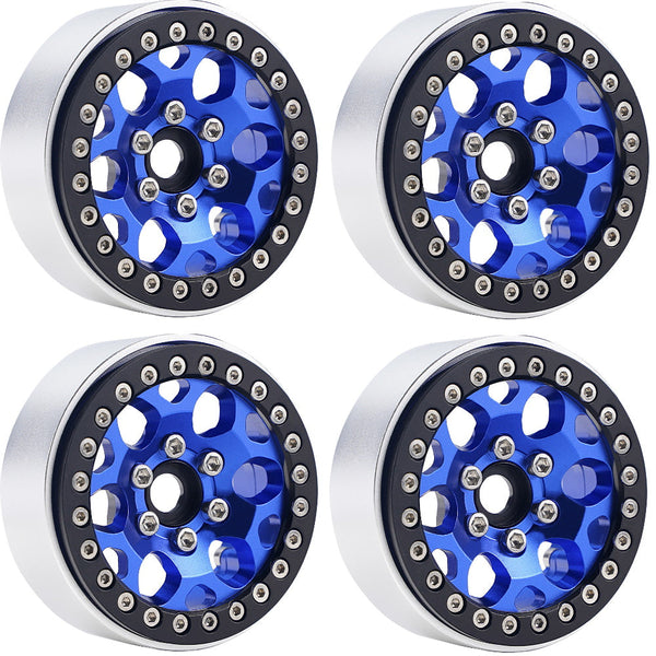Powerhobby B3 Aluminum 1.9 Beadlock Wheels 9mm Hubs Blue (4) 1/10 Rock Crawler