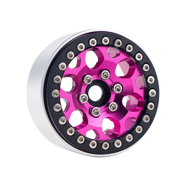 Powerhobby B3 Aluminum 1.9 Beadlock Wheels 9mm Hubs Pink (4) 1/10 Rock Crawler