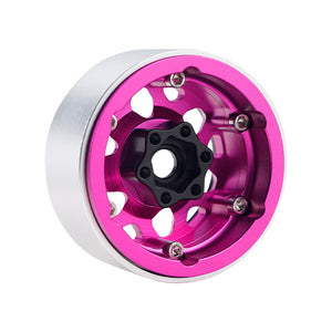 Powerhobby B3 Aluminum 1.9 Beadlock Wheels 9mm Hubs Pink (4) 1/10 Rock Crawler