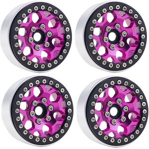 Powerhobby B3 Aluminum 1.9 Beadlock Wheels 9mm Hubs Pink (4) 1/10 Rock Crawler