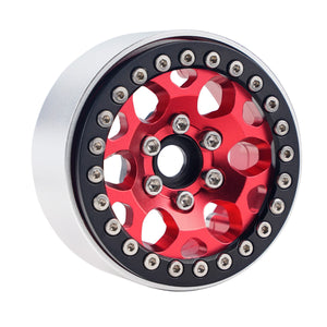 Powerhobby B3 Aluminum 1.9 Beadlock Wheels 9mm Hubs Red (4) 1/10 Rock Crawler