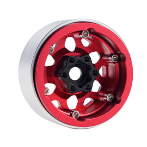 Powerhobby B3 Aluminum 1.9 Beadlock Wheels 9mm Hubs Red (4) 1/10 Rock Crawler