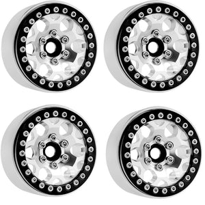Powerhobby B3 Aluminum 1.9 Beadlock Wheels 9mm Hubs Silver (4) 1/10 Rock Crawler