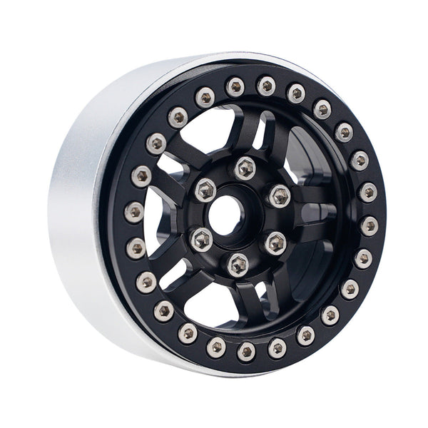 Powerhobby B4 Aluminum 1.9 Beadlock Wheels 9mm Hubs Black (4) 1/10 Rock Crawler