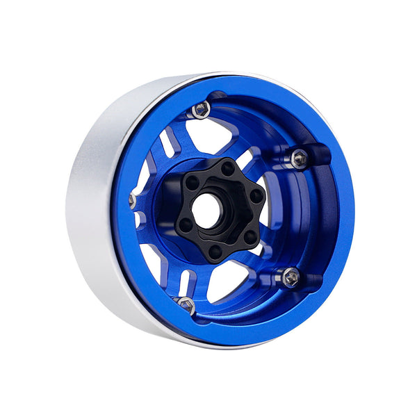 Powerhobby B4 Aluminum 1.9 Beadlock Wheels 9mm Hubs Blue (4) 1/10 Rock Crawler