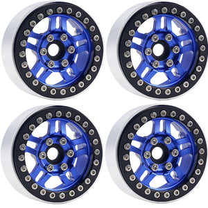 Powerhobby B4 Aluminum 1.9 Beadlock Wheels 9mm Hubs Blue (4) 1/10 Rock Crawler