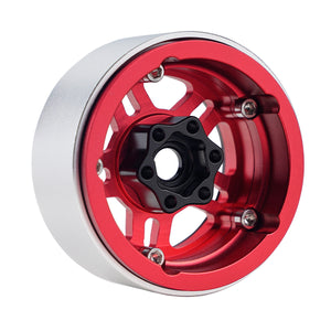 Powerhobby B4 Aluminum 1.9 Beadlock Wheels 9mm Hubs Red (4) 1/10 Rock Crawler
