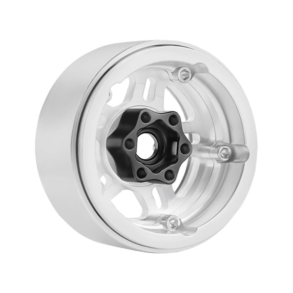 Powerhobby B4 Aluminum 1.9 Beadlock Wheels 9mm Hubs Silver (4) 1/10 Rock Crawler