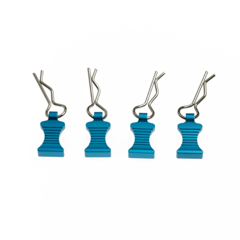Powerhobby Pro Aluminum Easy Pull 1/10 1/8 Body Clips Blue (4)