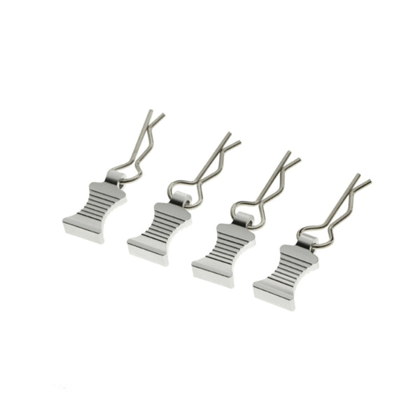 Powerhobby Pro Aluminum Easy Pull 1/10 1/8 Body Clips Silver (4)