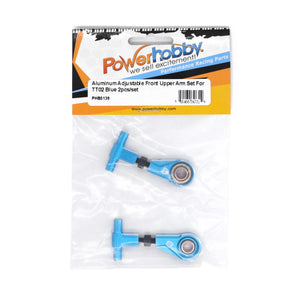 Powerhobby Aluminum Adjustable Front Upper Arm Set Tamiya TT02