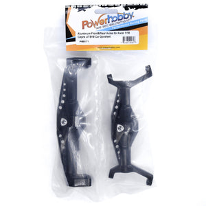 Powerhobby Aluminum Front & Rear Axles Axial 1/18 Capra UTB18 Black