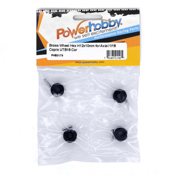Powerhobby Brass Wheel Hex Axial 1/18 Capra UTB18 Black