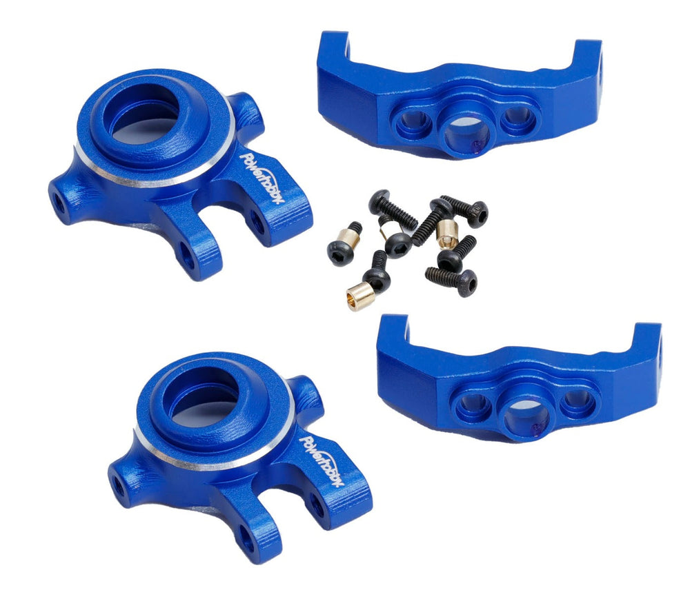 Powerhobby Aluminum C Hub & Steering Knuckles Blue FOR Traxxas TRX-4M TRX4M