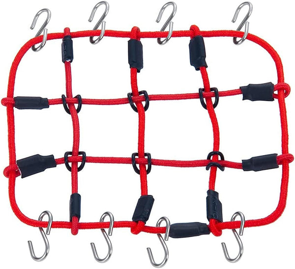 Powerhobby Elastic Roof Rack Luggage Net w Hooks 1/24 Crawler Axial SCX24 Red