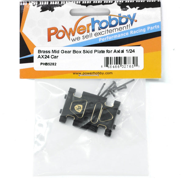 Powerhobby Brass Chassis Skid Plate Black Axial 1/24 AX24