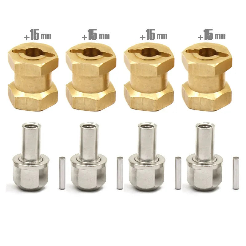 Powerhobby 15mm Brass Hex Wheels Hub Drive Adapter Axial SCX10