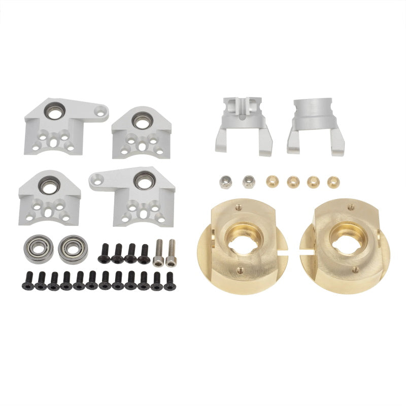 Powerhobby Brass Weight Steering Knuckles Set Silver Axial Wraith