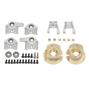Powerhobby Brass Weight Steering Knuckles Set Silver Axial Wraith