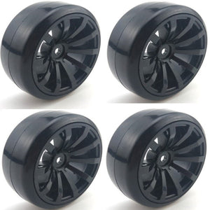 Powerhobby 1/10 Drift Car Mounted Tires / Wheels (4) Black PY001
