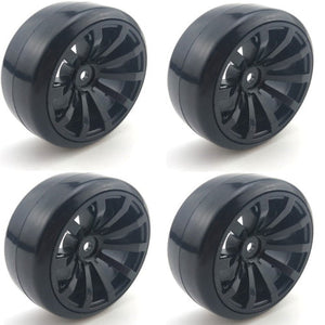 Powerhobby 1/10 Drift Car Mounted Tires / Wheels (4) Black PY011