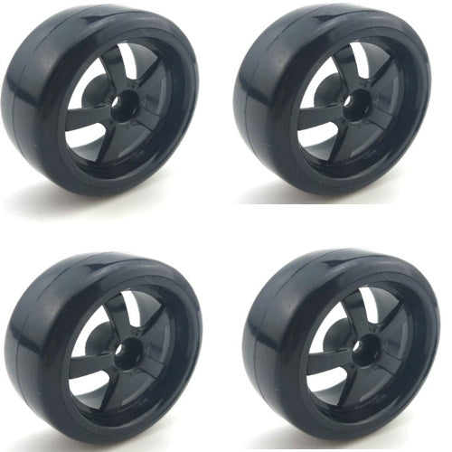 Powerhobby 1/10 Drift Car Mounted Tires / Wheels (4) Black PY018