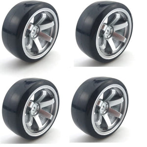 Powerhobby 1/10 Drift Car Mounted Tires / Wheels (4) Silver PY026