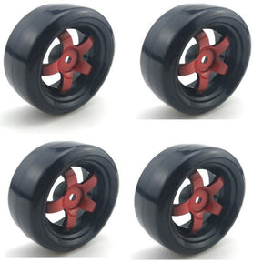 Powerhobby 1/10 Drift Car Mounted Tires / Wheels (4) Red PY037