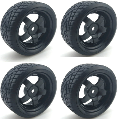 Powerhobby 1/10 Drift Car Mounted Tires / Wheels (4) Black PY042
