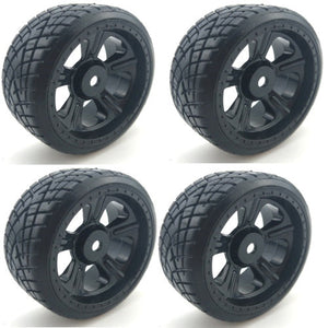 Powerhobby 1/10 Drift Car Mounted Tires / Wheels (4) Black PY046