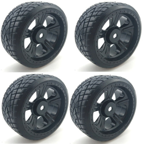 Powerhobby 1/10 Drift Car Mounted Tires / Wheels (4) Black PY046