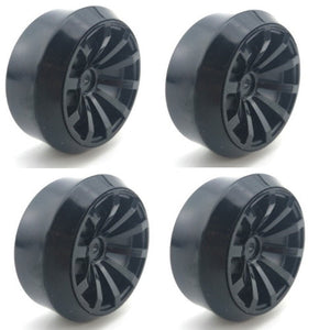 Powerhobby 1/10 Drift Car Mounted Slick Tires / Wheels (4) Black PY134