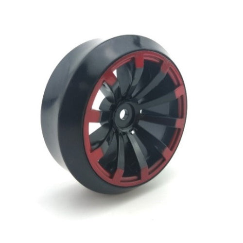 Powerhobby 1/10 Drift Car Slick Mounted Tires / Wheels (4) Red / Black PY161