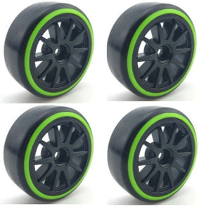 Powerhobby 1/10 Drift Car Mounted Tires / Wheels (4) Green / Black PY176