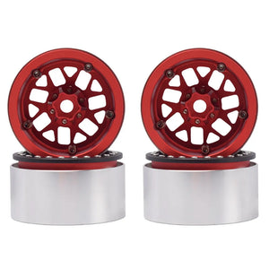 Powerhobby Aluminum 2.2" Beadlock Wheels Red (4) 1/10 Rock Crawler