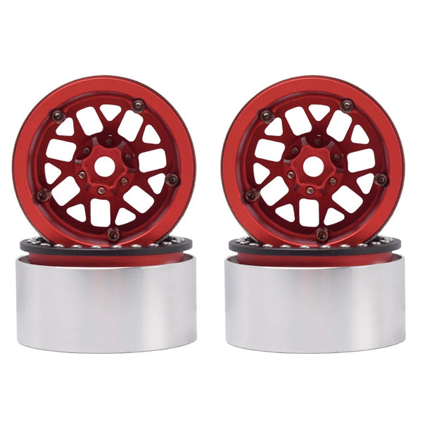 Powerhobby Aluminum 2.2" Beadlock Wheels Red (4) 1/10 Rock Crawler
