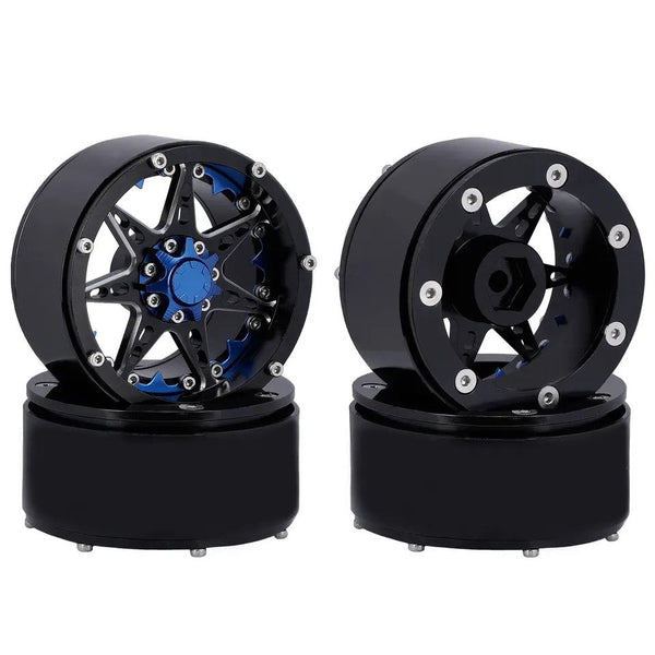 Powerhobby Aluminum 2.2" Beadlock Wheels Blue (4) 1/10 Rock Crawler